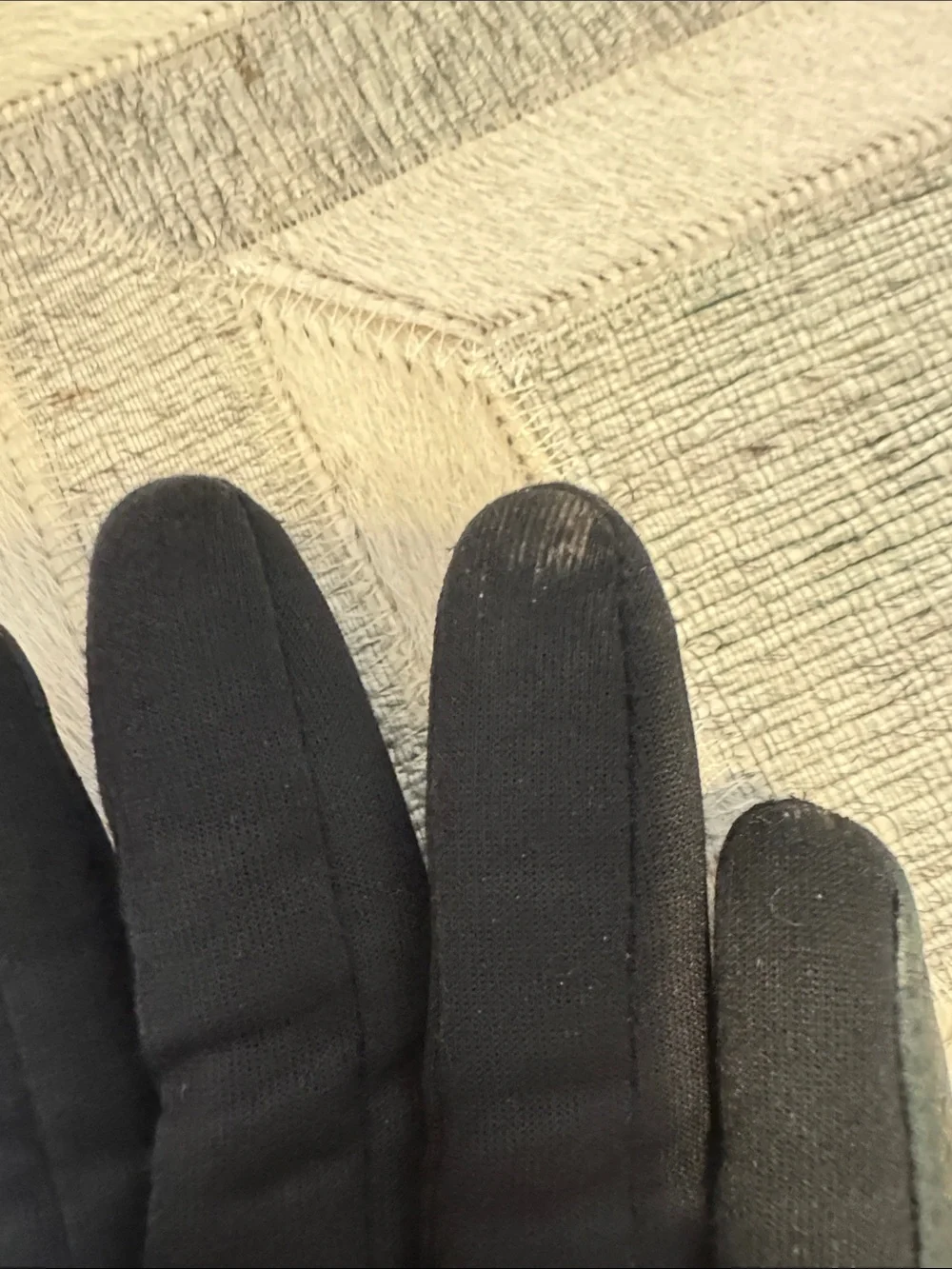Classic Black Leather Gloves with Decorative Stitching